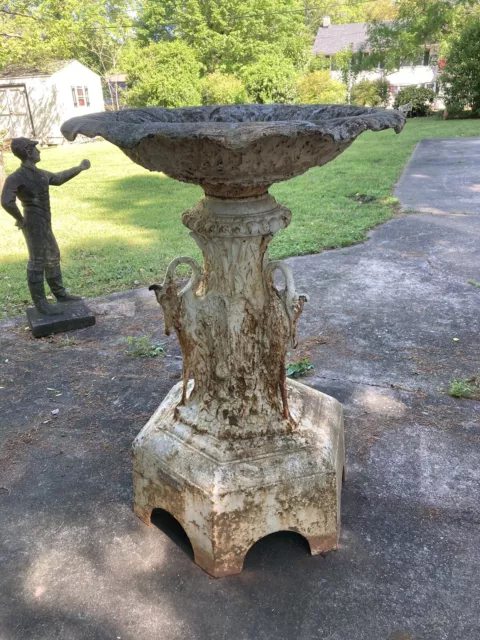 19th Century Cast Iron Bird Bath  Large Antique By J L Mott Ironworks New York