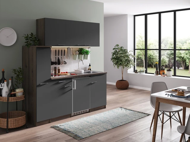 Cucina Cucinino Cucina Singola Rovere York Grigio. Oliver 180 CM