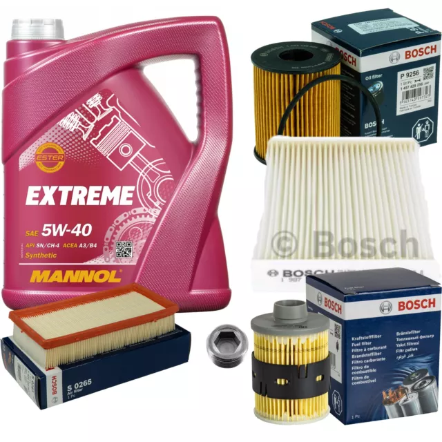 Bosch Inspection Set 5 L mannol extreme 5W-40 pour Suzuki Éclaboussure 1.3