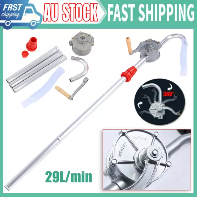Aluminium Rotary Drum Pump Diesel Fuel Kero Oil Petrol 44 Gallon Drum Hand Pump