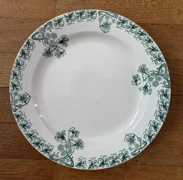 PLAT ROND  29,5 CM BFK CAPUCINES ART NOUVEAU Boch Freres KERAMIS TBE