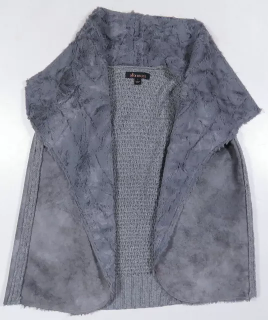 Ella Moss Lambswool Angora Cashmere Gray Womens Vest Shawl Jacket S