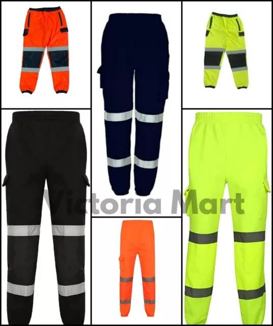 Hi Vis Trouser Work Wear Safety Bottoms High Visibility Reflective Joggers Pants