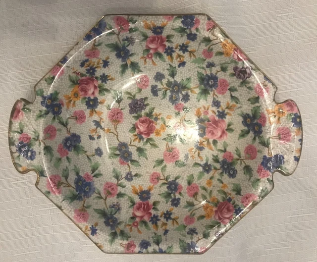 Royal Winton Grimwades Old Cottage Chintz, Serving Bowl W/Handles, 7 1/4 inch