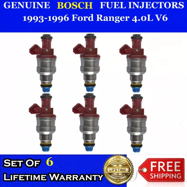 Set Of 6 OEM Bosch Fuel Injectors for 93-96 Ford Ranger 4.0L V6 #0280150931