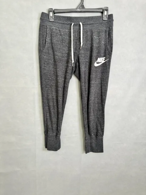 Nike Sweatpants Womens Small Gray Drawstring Joggers Just Do It Heathered