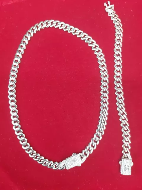 Collar De Plata De Ley 925 Para Mujer + Brasalete Con Piedras  Joya Elegante