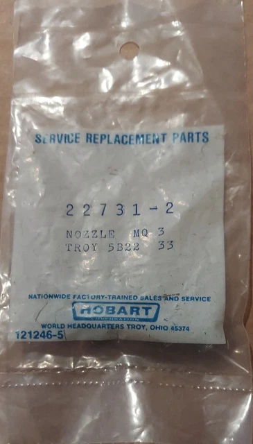Lot of 3 - Hobart 22731-2 / 00-22731-2 Nozzle for Commercial Hobart Dishwasher