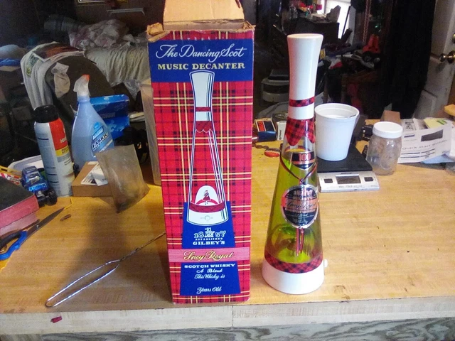 the dancing scot musical decanter gilbeys whisky