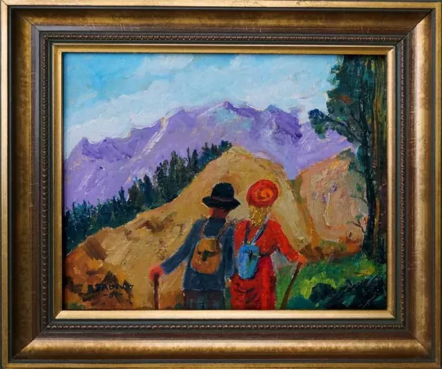 Original Boris Pavlov 1928-2005 russ.Expressionist-Spaziergang  franz. Alpen xxx