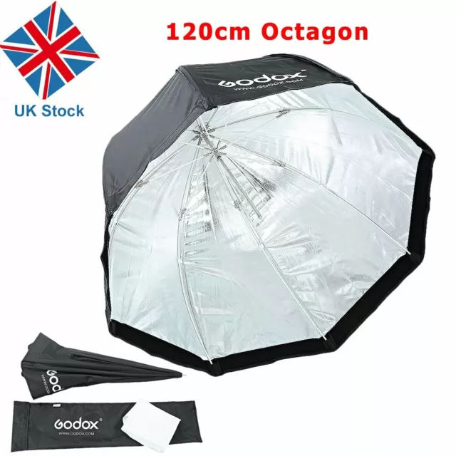 UK GODOX 47" 120cm Octagon Umbrella Softbox for Studio Flash Speedlite Universal