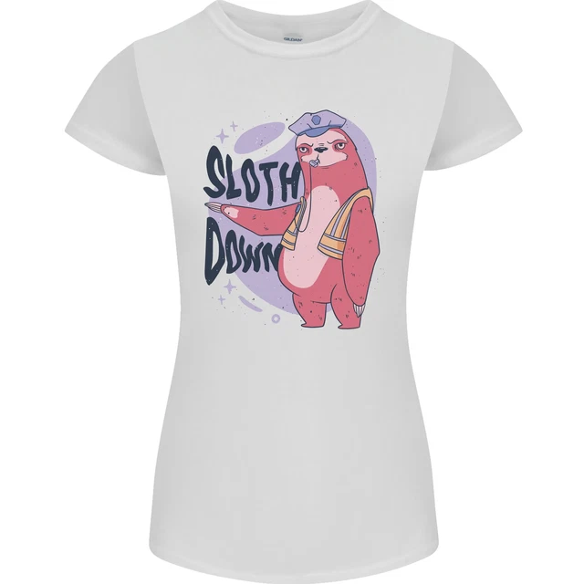 Sloth Down Policeman Divertente T-shirt donna Petite Cut