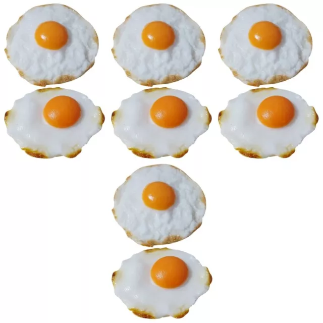 8 PCs Simulation gebratenes Ei Modell gebratene Eierfotografie Requisite Food