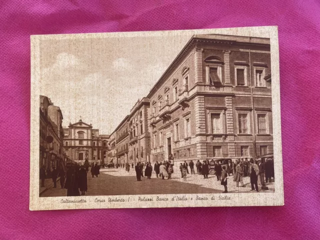 Cartolina Caltanissetta Corso Umberto I Palazzi Banca D’italia Non Viaggiata 88