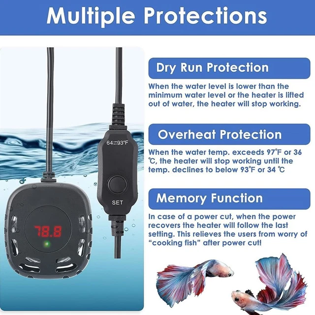 Adjustable Aquarium Heater Turtle Tank Heater  Fish Tank Accessories