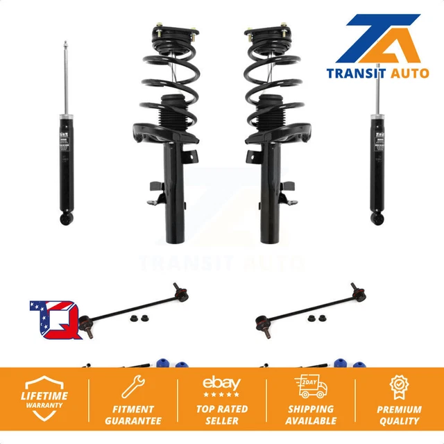 FRONT REAR COMPLETE Strut Shock & TOR Bar Link Kit (8Pc) For Ford Focus