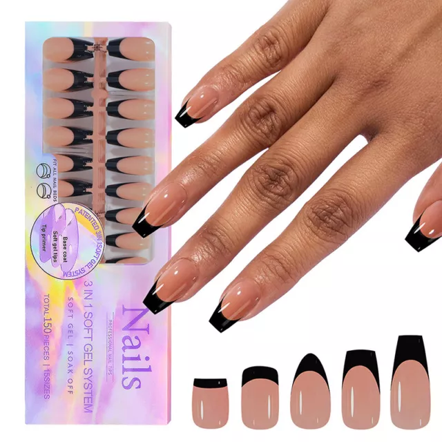 Nail Coffee Black New Seamless Nail Wear Removable f 2