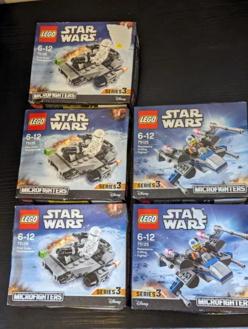 Star Wars LEGO Micro Fighters 5 X Scatole Nuove Sigillate