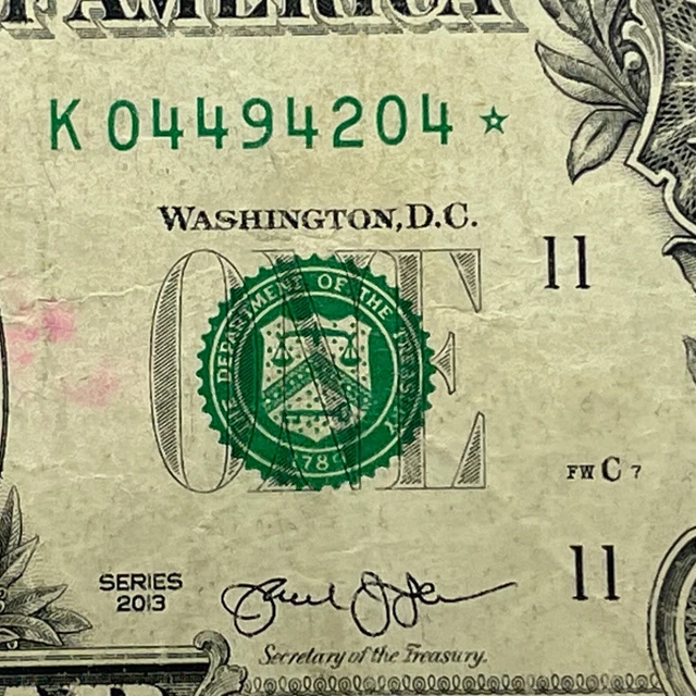 K star note one dollar bill k04494204 dallas pack note print run 2 3 