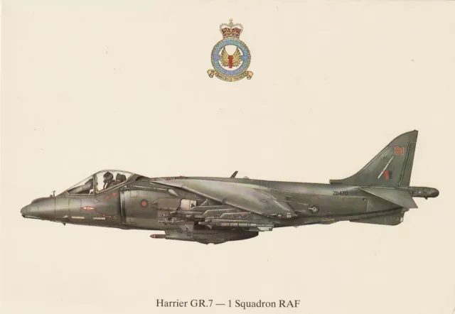 HARRIER GR.7, 1 SQUADRON RAF Plane - Vintage POSTCARD