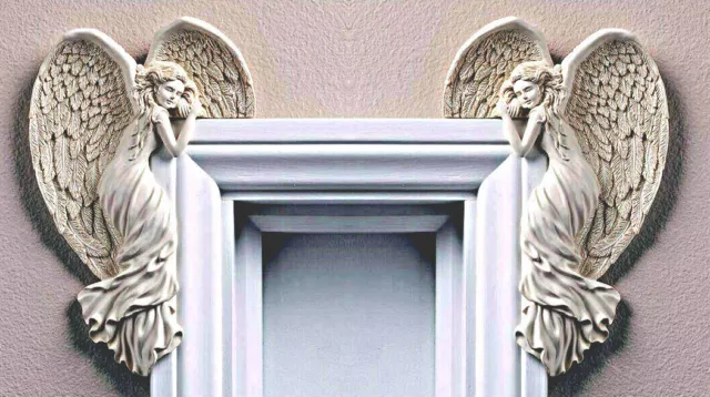 Door Frame Angel Wings Wall Art Sculpture Ornament Home Decor Secret Fairy Door