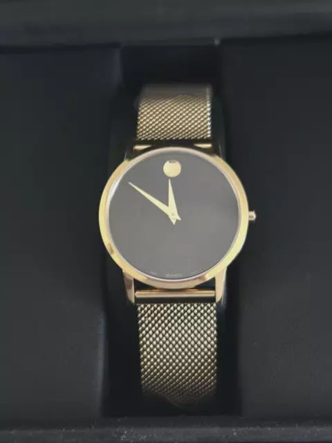 Movado Museum Classic women Watch Stainless steel Gold Tone black dial 0607627