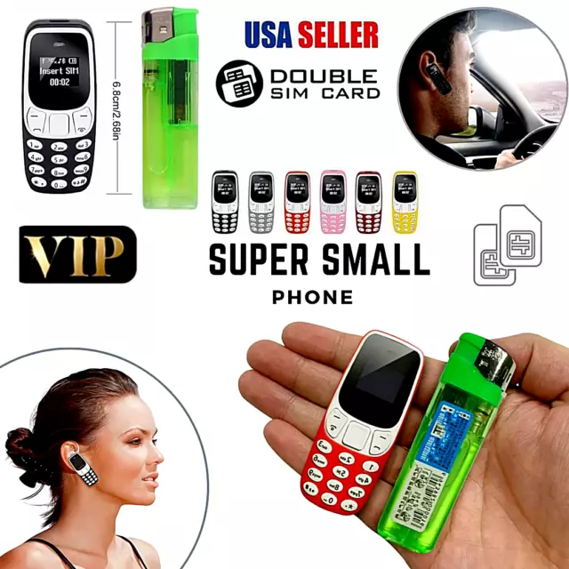 Mini teléfono celular móvil pequeño teléfono móvil Bluetooth auricular  marcador con gancho para la oreja Soporte Sim 0.66inch