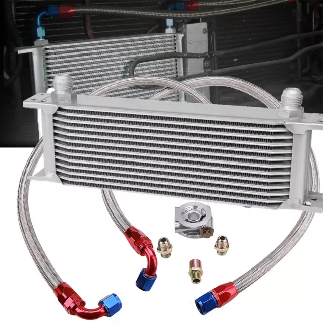 Universal Ölkühler Set 13 Reihen inkl. Anschluss-Set mit Thermostat Für BMW AUDI