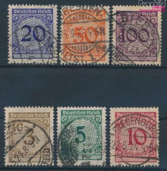 Briefmarken Deutsches Reich 1923 Mi 338-343 gestempelt (10220414