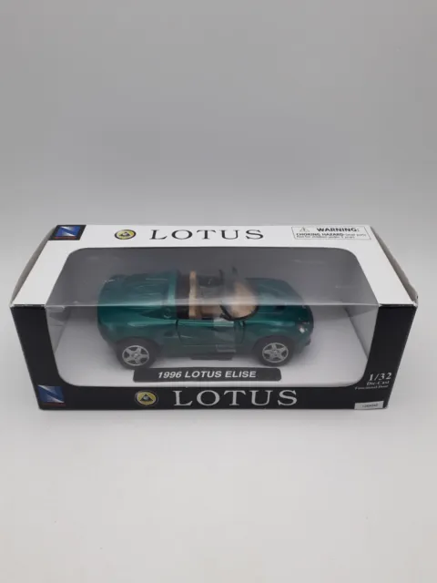 NewRay 1/32 Scale, 1996 Lotus Elise, Green Diecast Model Car With Box.