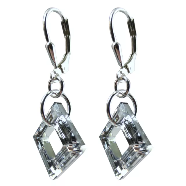 Earrings made w/ 14mm Swarovski Crystal Elements, Cosmic Rings. Silver Leverback