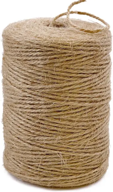 Corde de yute natural Perkhomy 600 pies cuerda de cordel largo para artesanías envoltura de regalo