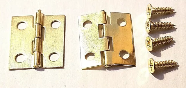 Small Hinges 17mm x 15mm With Screws  Jewellery Box Lid Hinge Dolls House