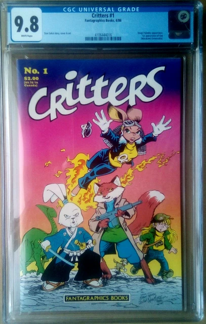 CRITTERS #1 CGC 9.8 Wh 1986 1st appearance GEN, early USAGI YOJIMBO Stan Sakai
