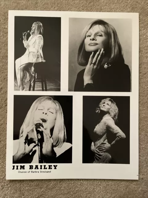 JIM BAILEY Female Impersonator ILLUSION OF BARBRA STREISAND 8X10 B&W Photo VG