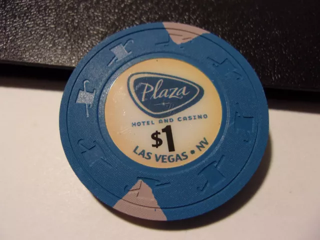 PLAZA HOTEL CASINO $1 hotel casino gaming poker chip - Las Vegas, NV