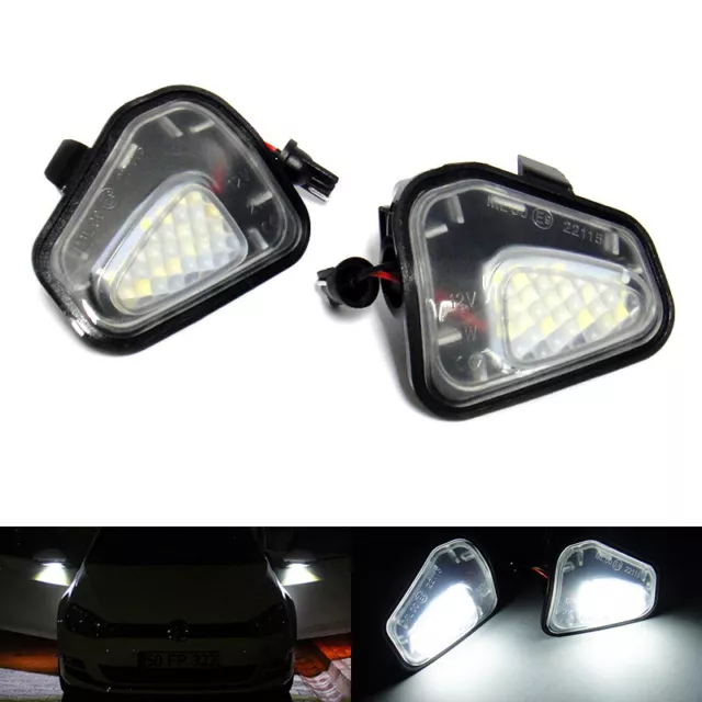 2x LED Side Under Mirror Puddle Light For VW Scirocco MK3 Passat B7 CC Jetta Eos