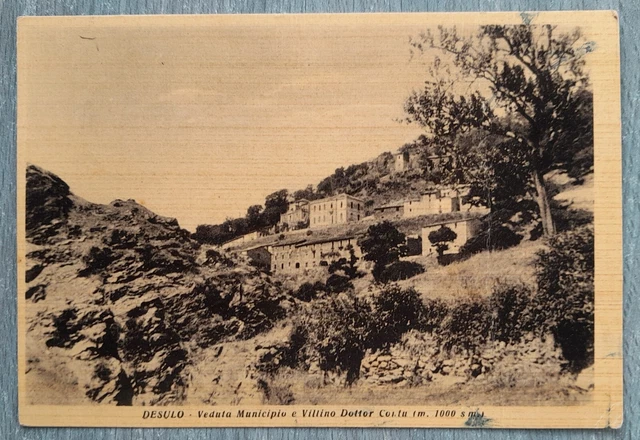 Desulo CARTOLINA DESULO 1953 B/N Veduta Municipio e Villino Contu Nuoro ...