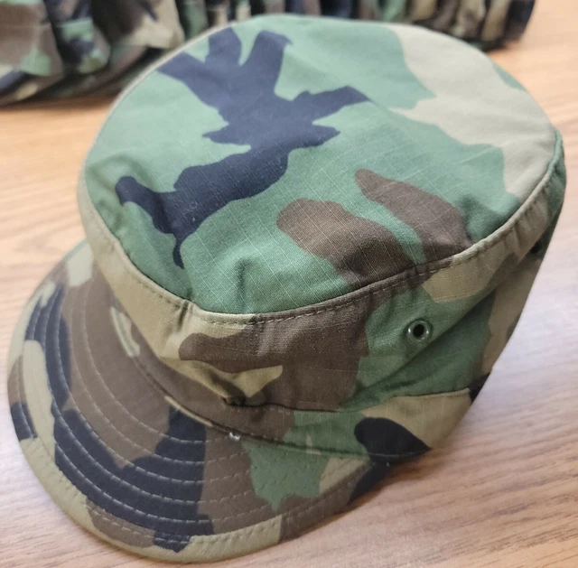 ATLAS HEADWEAR MILITARY Issue, Hot Weather Cap Woodland Camo Size 7 10