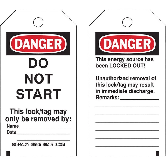 BRADY 65505 Danger Tag,5-1/2 x 3 In,Hd Polyest,PK25
