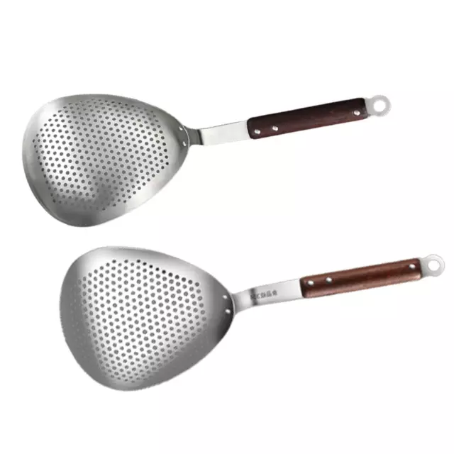 Stainless Steel Skimmer Slotted Spoon Cooking Colander Spoon Rustproof with