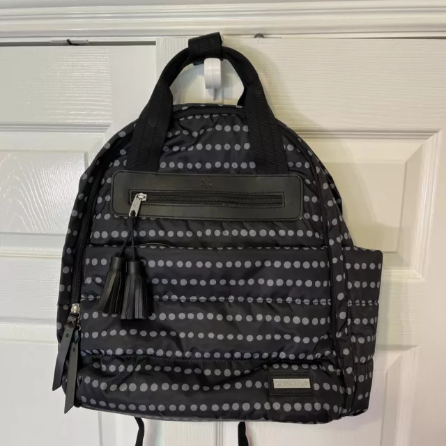 Skip Hop Riverside Ultra Light Backpack Black Grey Polka Dot Bottle Diaper Bag