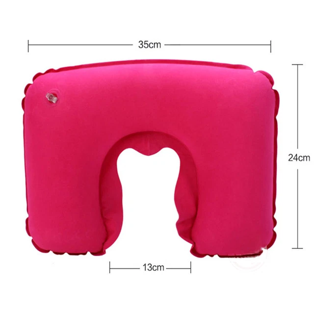 1X Portable Inflatable Flight Pillow Neck U Rest Air Cushion 4