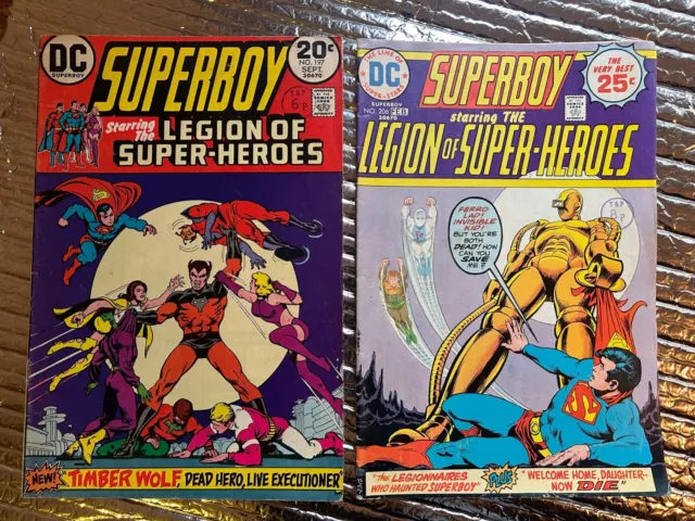 Superboy/Legion Of Superheroes #197 (1973) + #206 (1975) - 2x original DC comics