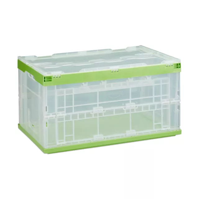 Caja almacenaje con tapa, Caja plástico, Caja organizadora plegable