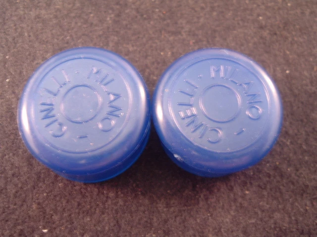 NOS Cinelli Milano Oval Old Logo Vintage Blue Handlebar End Covers/Plugs