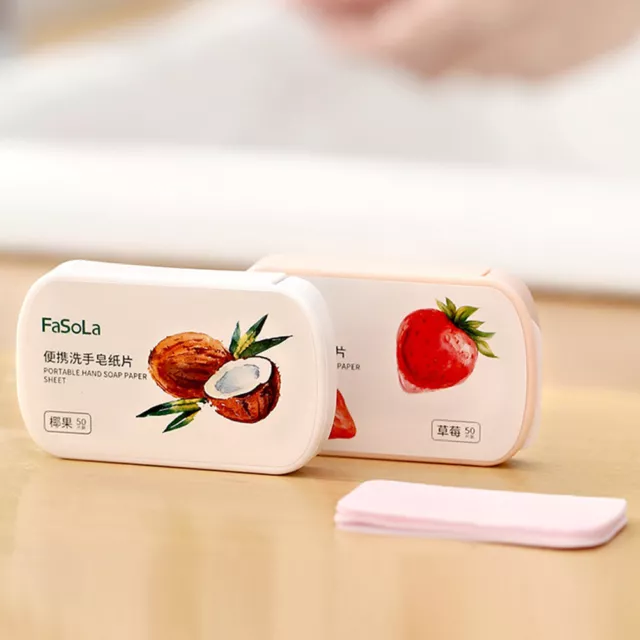 Papel de jabón perfumado desechable portátil 50 piezas/caja convenientes suministros de viaje para baño