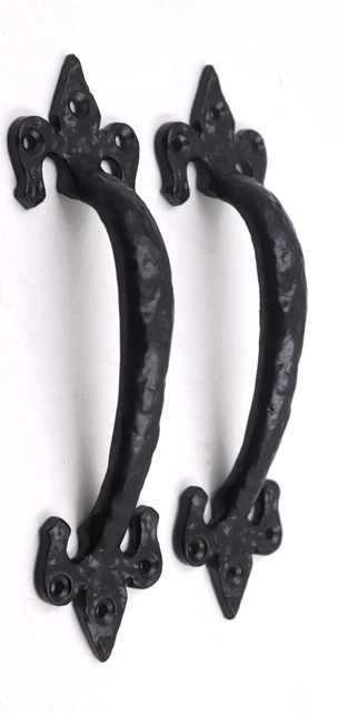 Rustic Gate Handle 7 Inch Cast Iron Sliding Barn Door Handle, Vintage Set of 2 3