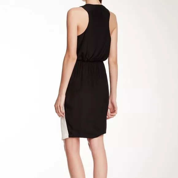 Elizabeth and James Black Ivory Color block Silk Halter Avanel Dress $395 3