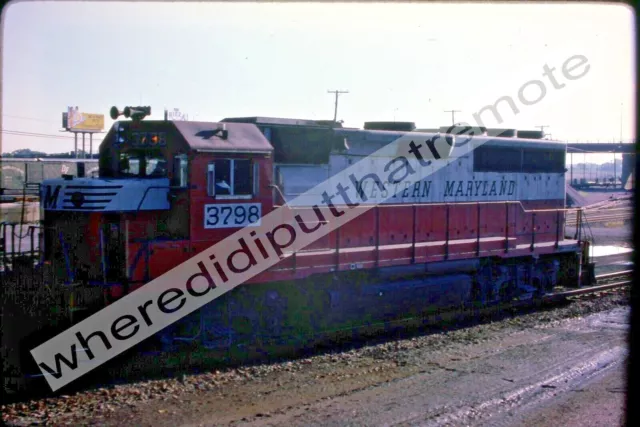 Original Slide Western Maryland WM 3798 EMD GP40 Proviso ILL 10-1984